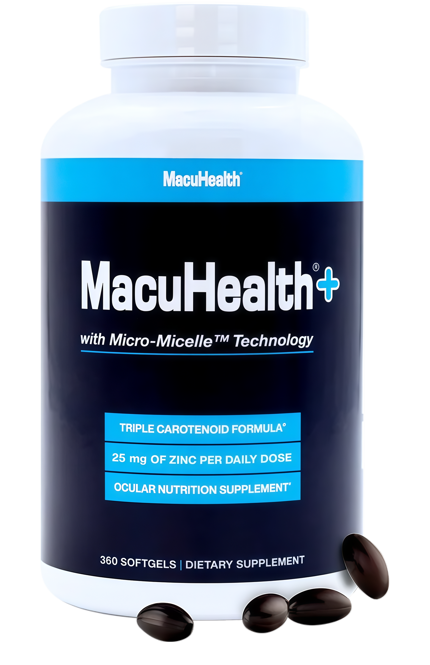 Macuhealth Plus+ Eye Vitamins Supplement for Adults - 90 Day Supply with Lutein, Zeaxanthin, and Meso-Zeaxanthin - Unflavored, Vitamin for Eyes
