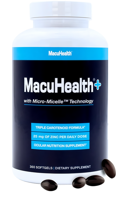 Macuhealth Plus+ Eye Vitamins Supplement for Adults - 90 Day Supply with Lutein, Zeaxanthin, and Meso-Zeaxanthin - Unflavored, Vitamin for Eyes