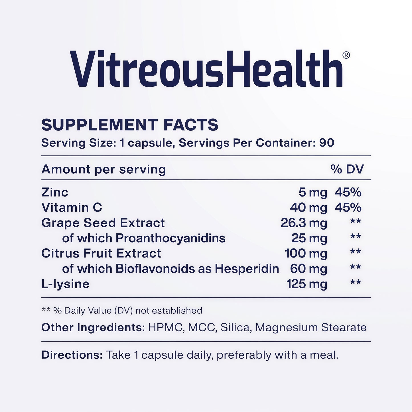 Macuhealth VitreousHealth Evidence-Based Eye Supplement - 90 Capsules