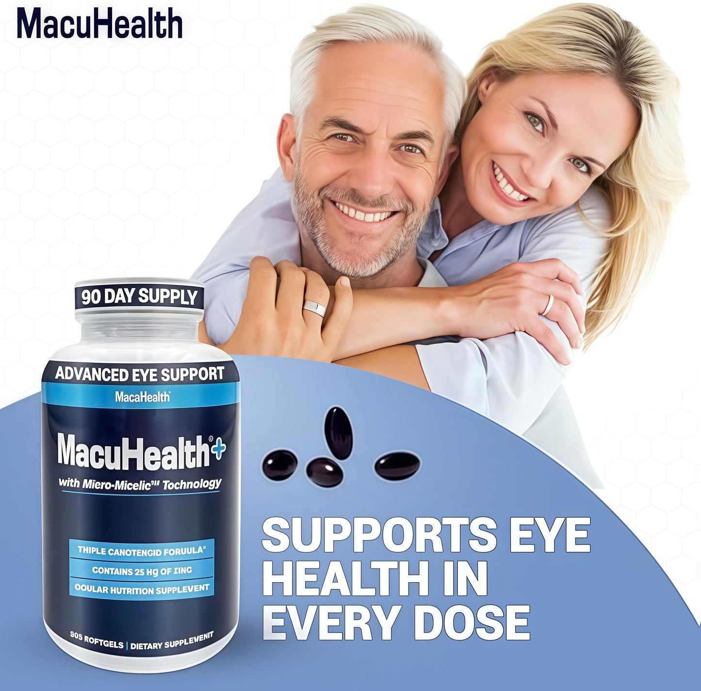 Macuhealth Plus+ Eye Vitamins Supplement for Adults - 90 Day Supply with Lutein, Zeaxanthin, and Meso-Zeaxanthin - Unflavored, Vitamin for Eyes