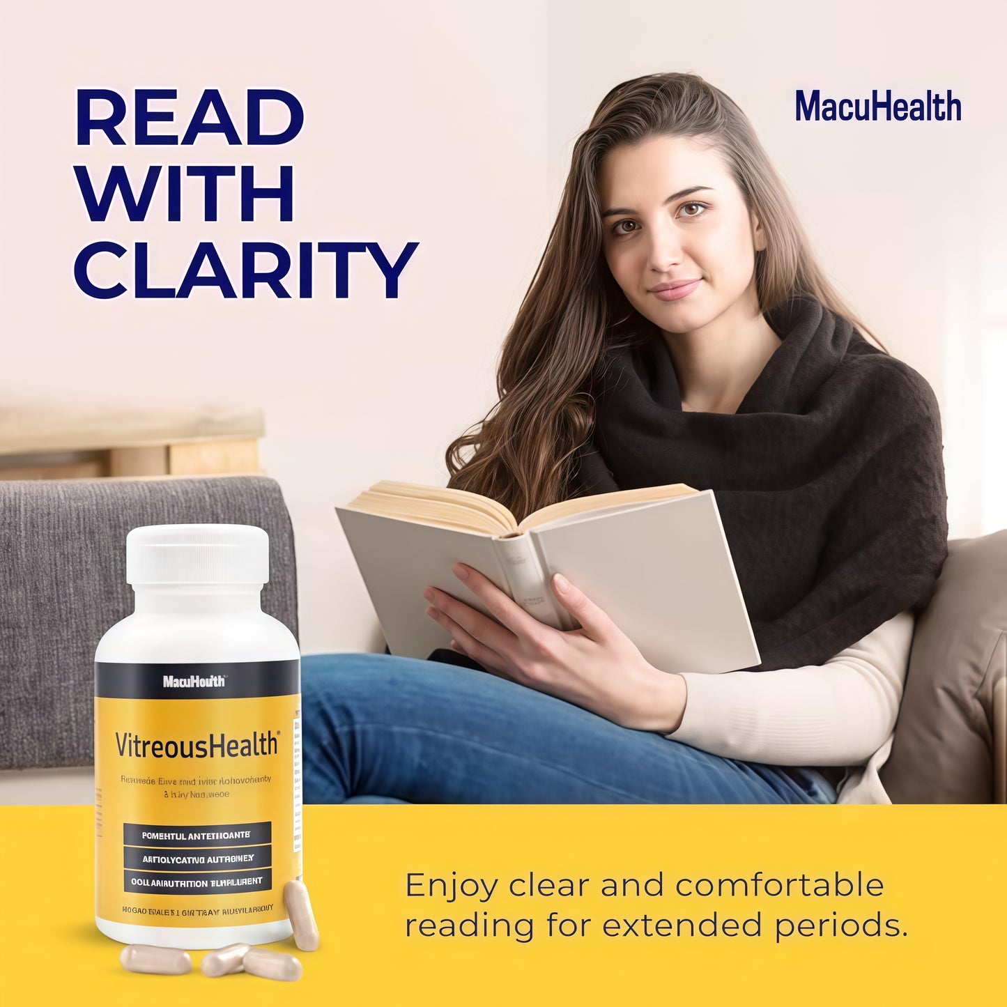 Macuhealth VitreousHealth Evidence-Based Eye Supplement - 90 Capsules